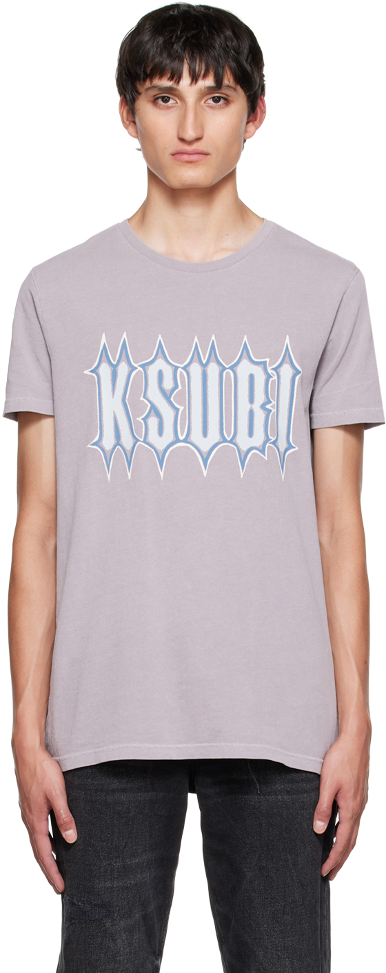 Ksubi Purple Serrated Seeing Lines T-Shirt