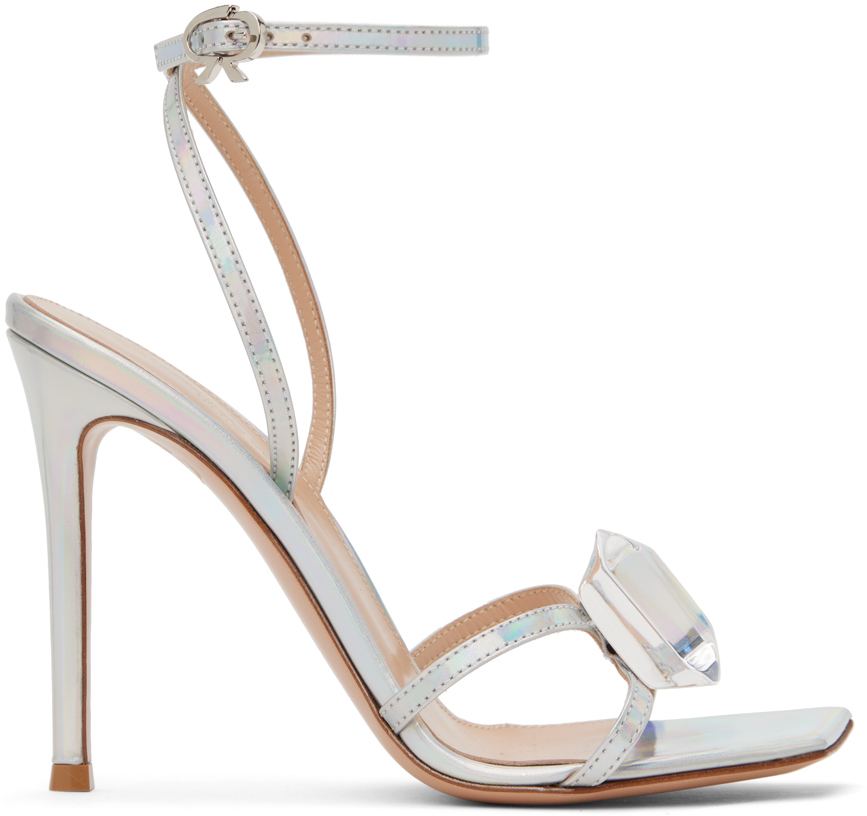 Gianvito Rossi Silver Jaipur 105 Heeled Sandals