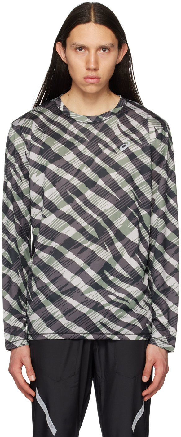 Asics: Green & Black Camouflage Long Sleeve T-Shirt | SSENSE