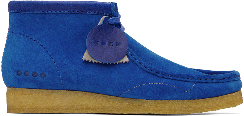 Clarks Originals SSENSE Exclusive Blue Them Skates Edition Wallabee Boots