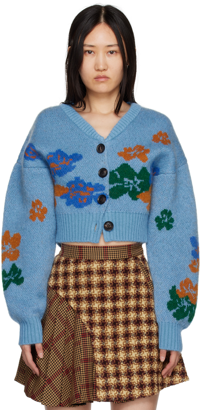 Ssense Femme Vêtements Pulls & Gilets Gilets Cardigans Cardigan mauve en tricot 