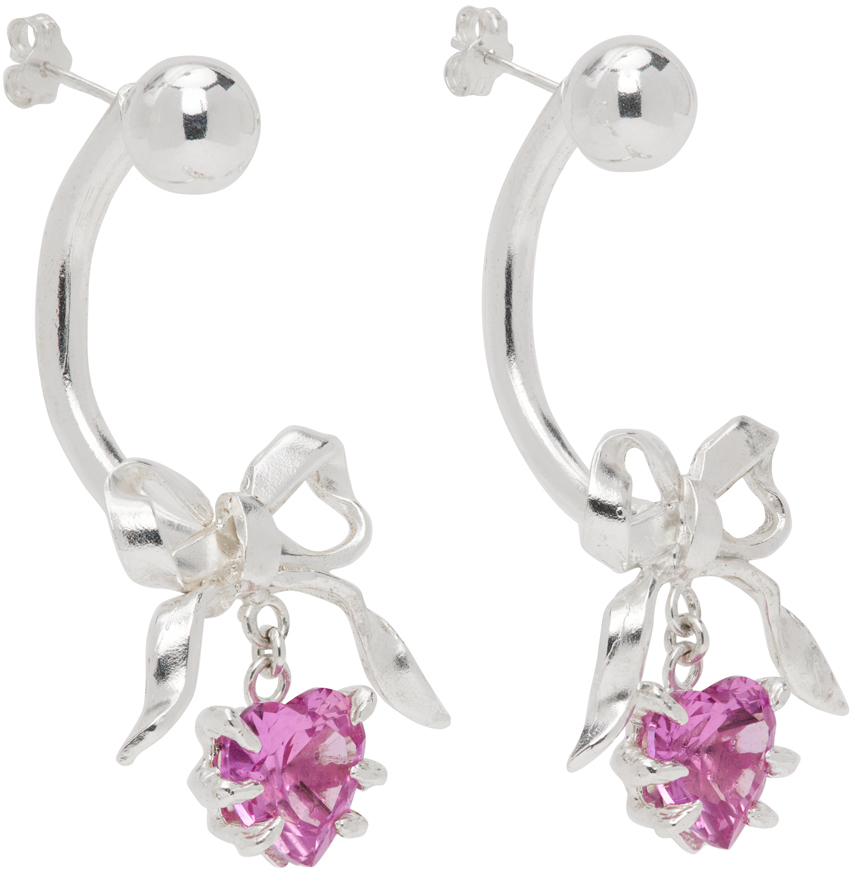 SSENSE Women Accessories Jewelry Earrings Hoop & Purple Mica Huggie Earring 