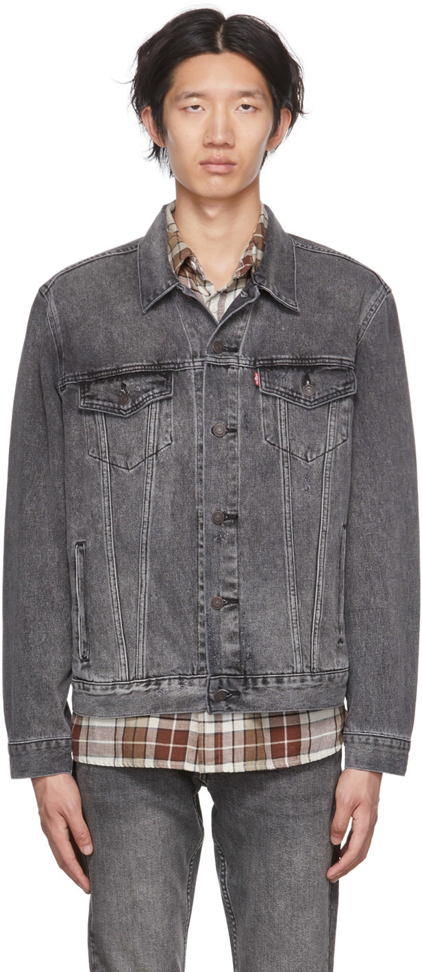 levis denim jacket grey