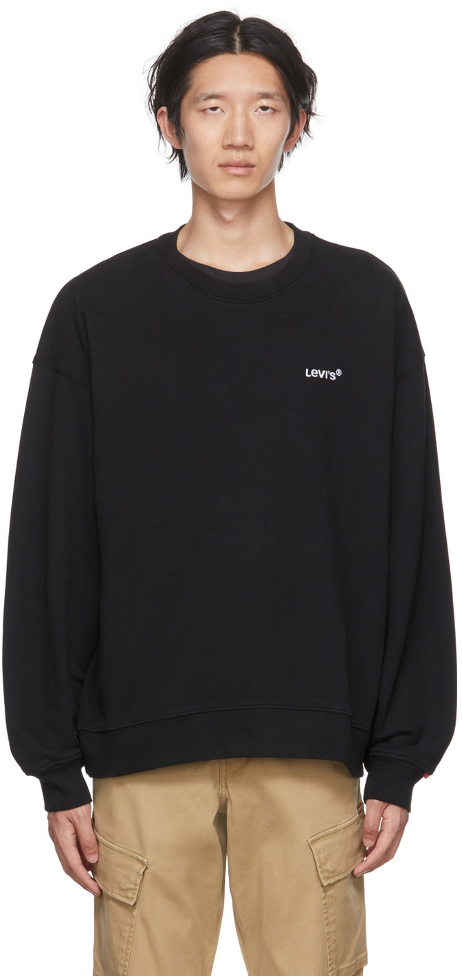Black Embroidered Sweatshirt by Levi's on Sale