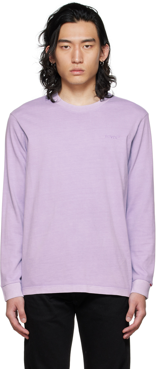 Ssense Uomo Abbigliamento Top e t-shirt Top Purple & White Long Sleeve Reversible T-Shirt 