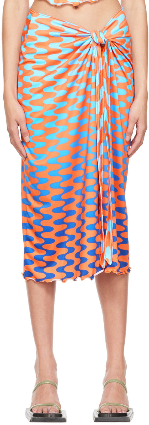 SSENSE Exclusive Orange & Blue Midi Skirt