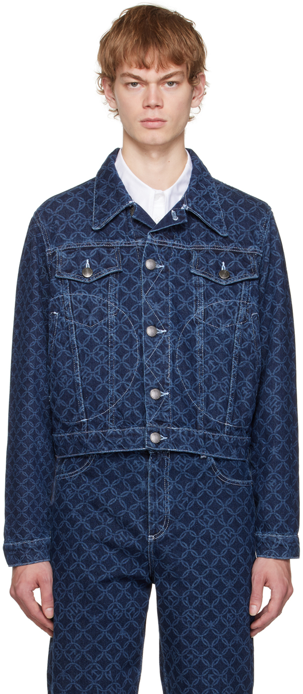 Charles Jeffrey LOVERBOY: Indigo Art Denim Jacket | SSENSE Canada