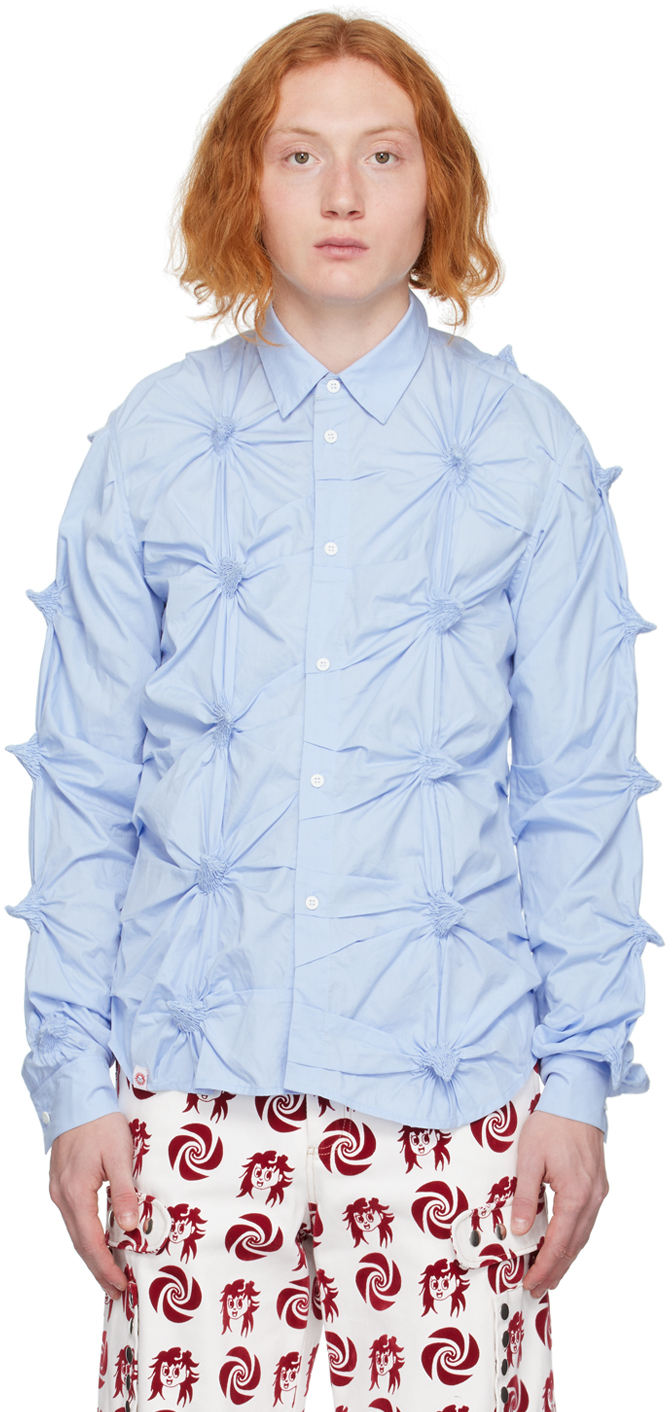 Blue Spikey Shirt by Charles Jeffrey Loverboy on Sale