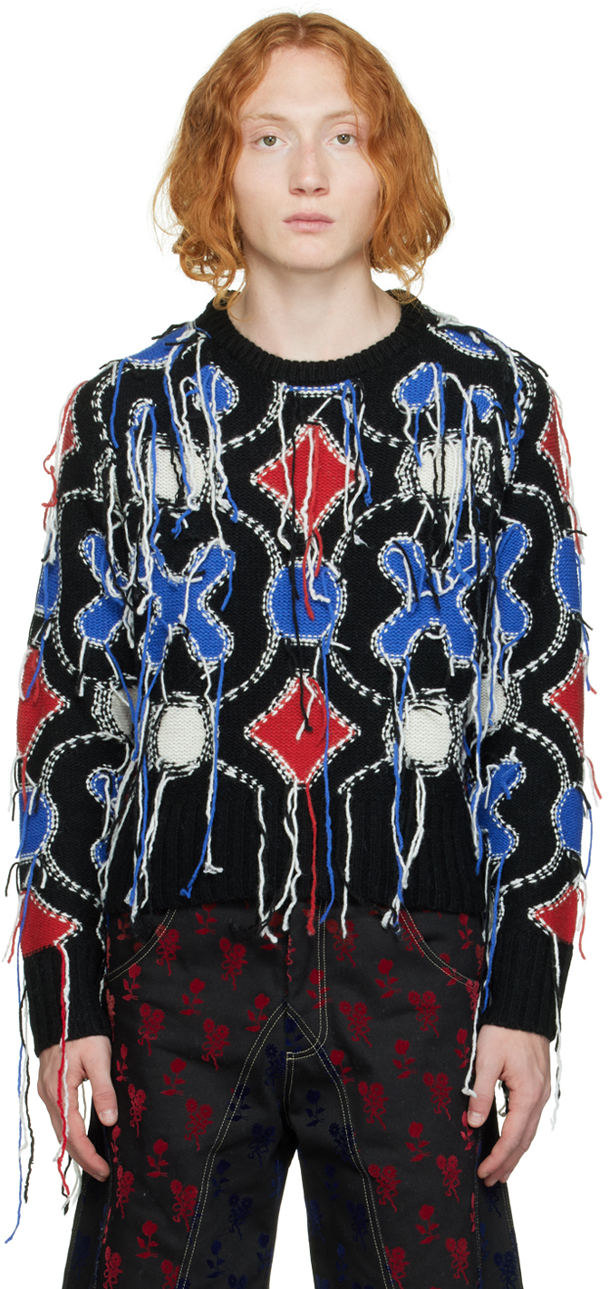 Charles Jeffrey Loverboy: Black Guddle Tassle Sweater | SSENSE UK