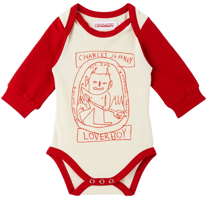 SSENSE Exclusive Baby Red & Off-White Onesie