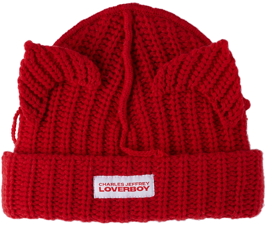 SSENSE UK Exclusive Baby Red Beanie by Charles Jeffrey Loverboy | SSENSE