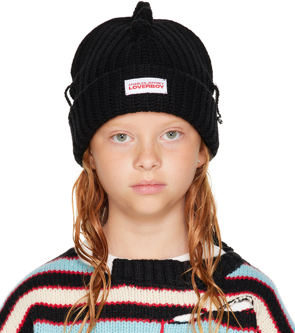 SSENSE Exclusive Kids Black Chunky Spikes Beanie