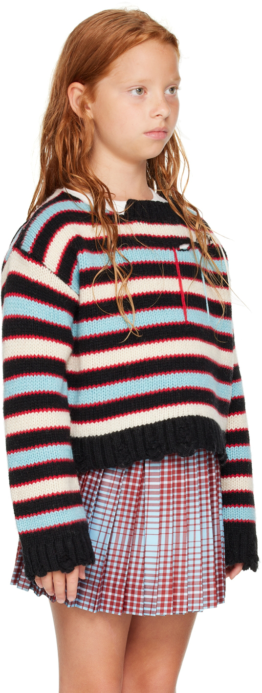 Charles Jeffrey Loverboy Ssense Exclusive Kids Multicolor Slash Stripe Sweater In Multicoloured