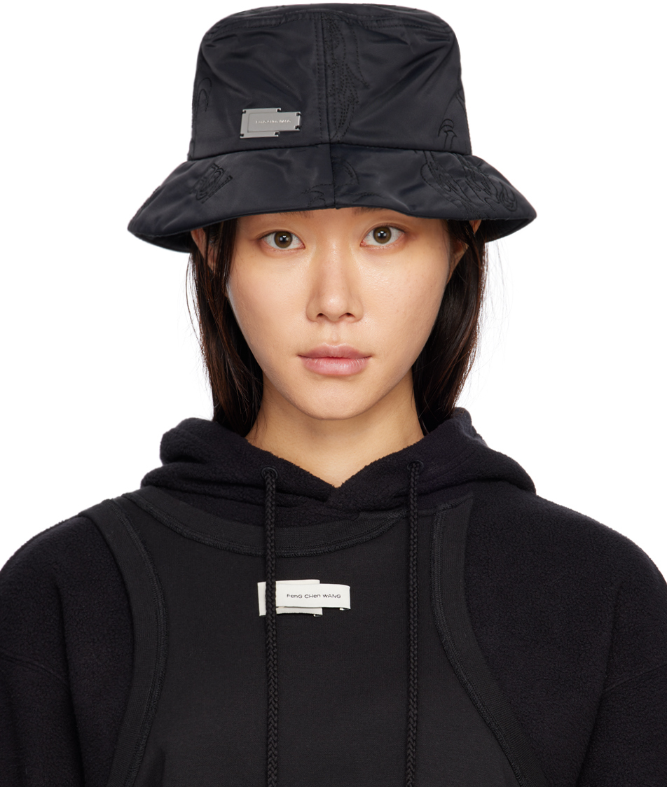 Black Quilted Bucket Hat