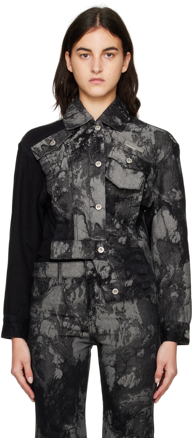 Black Jacquard Denim Jacket