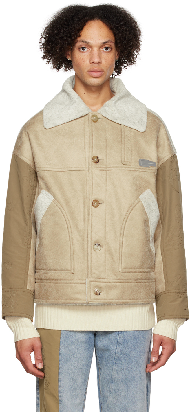 Tan Reversible Faux-Shearling Jacket