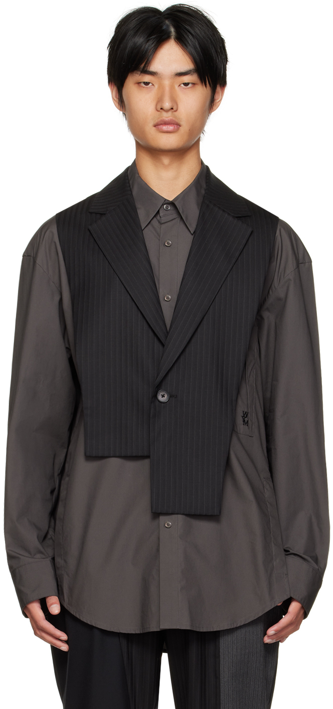 SSENSE Men Clothing Jackets Waistcoats Blazer Collar Waistcoat 