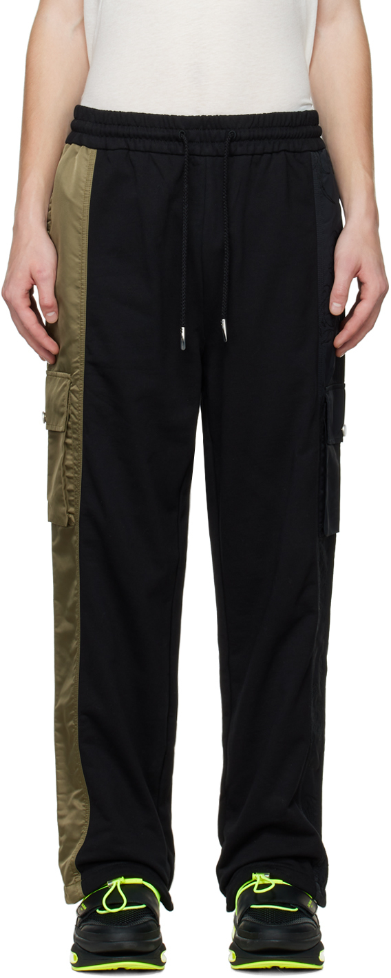 Black Contrast Cargo Pants