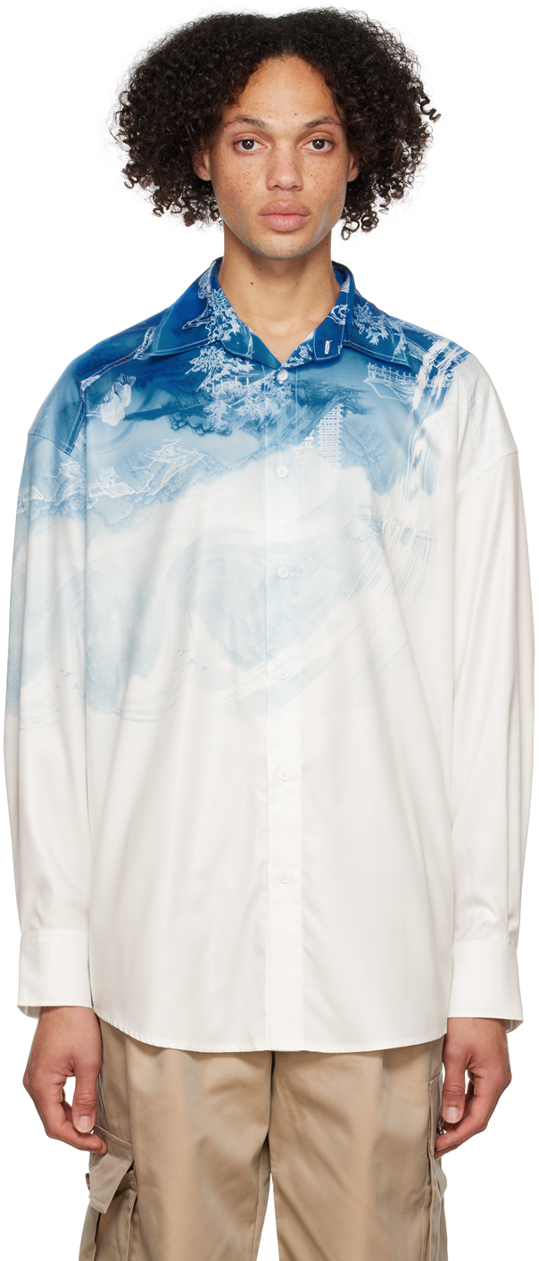 Blue & White Painting Shirt