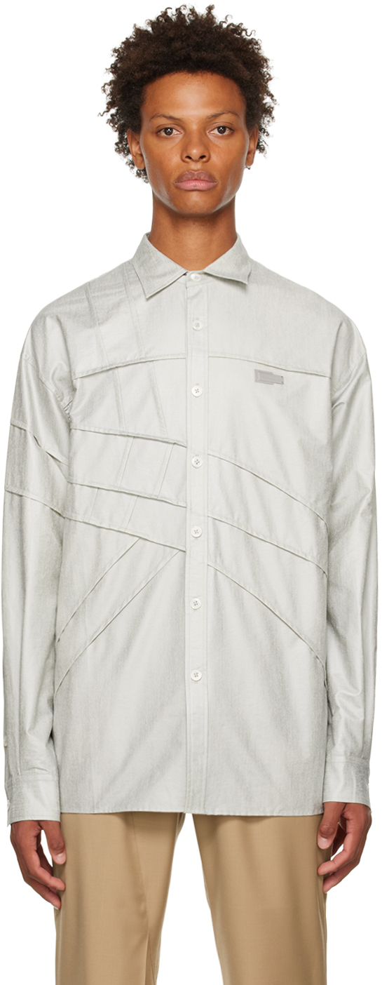 Feng Chen Wang: Gray Paneled Shirt | SSENSE