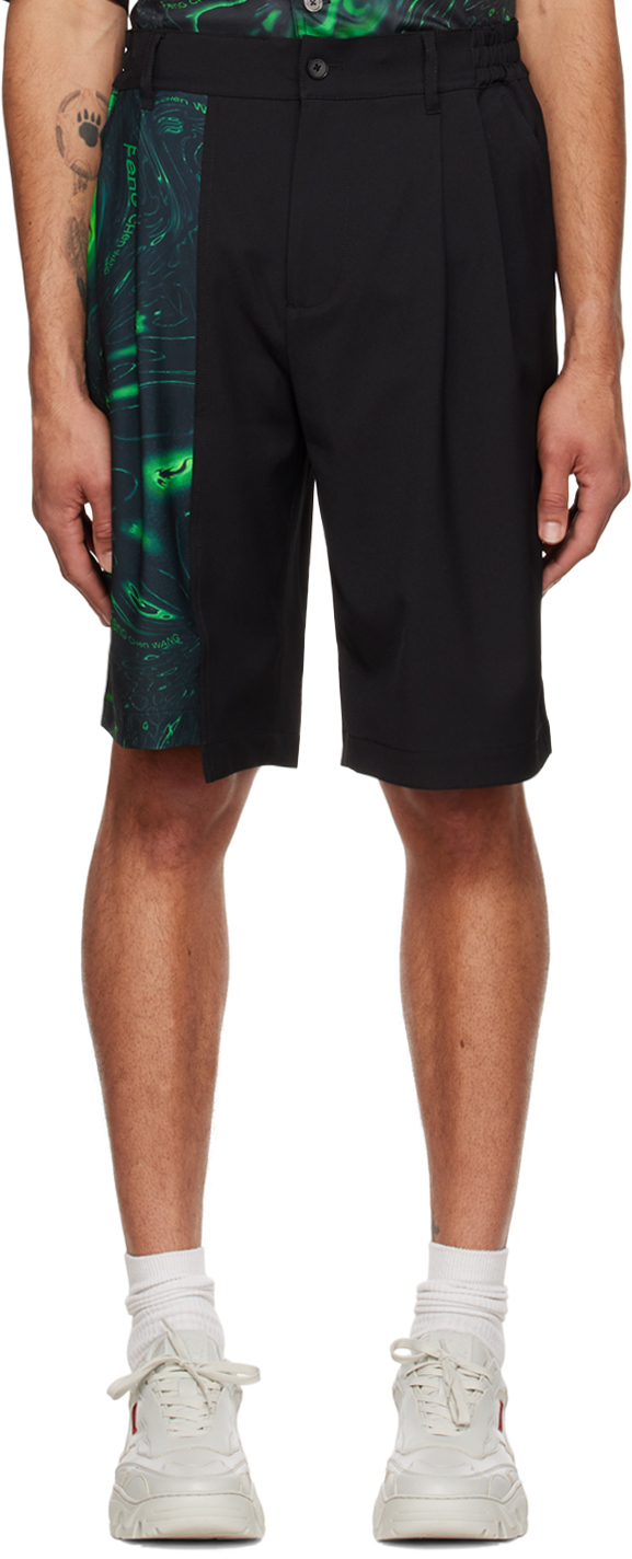 Feng Chen Wang Black & Green Lacquerware Shorts