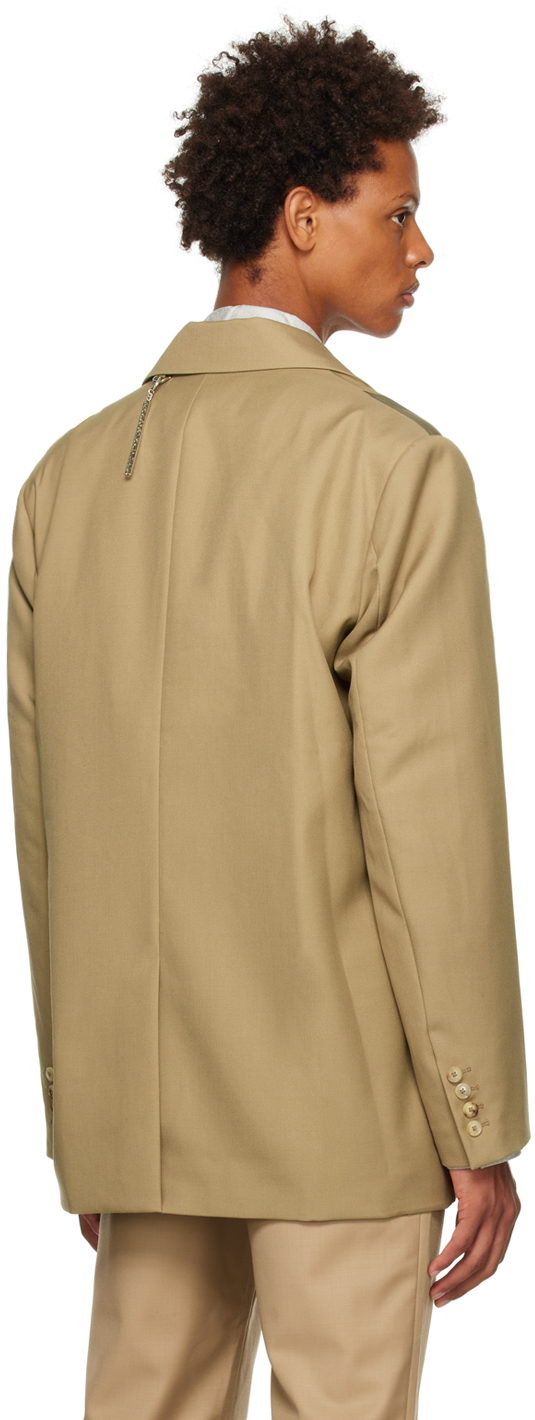 Feng Chen Wang Khaki Layered Blazer In Khaki