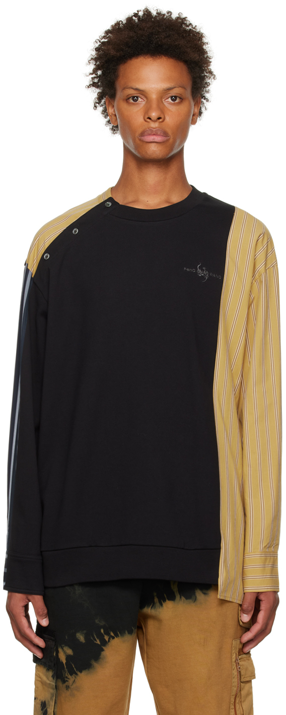 Black Paneled Sweatshirt