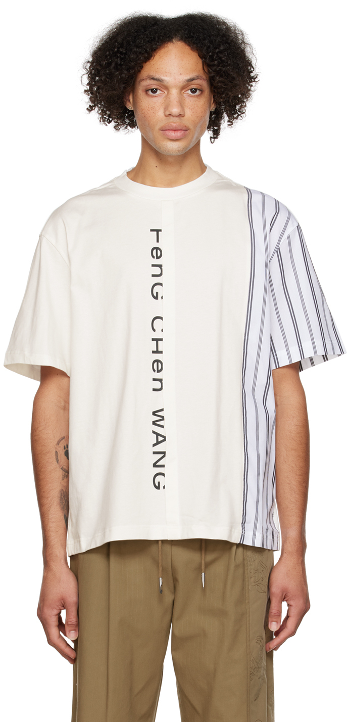 Feng Chen Wang: White Paneled T-Shirt | SSENSE UK