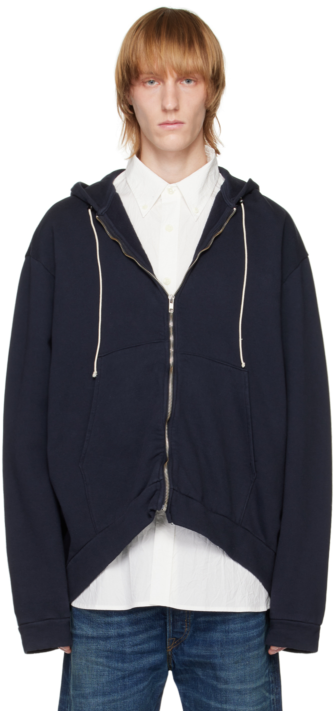 Navy Zip Hoodie by Camiel Fortgens on Sale