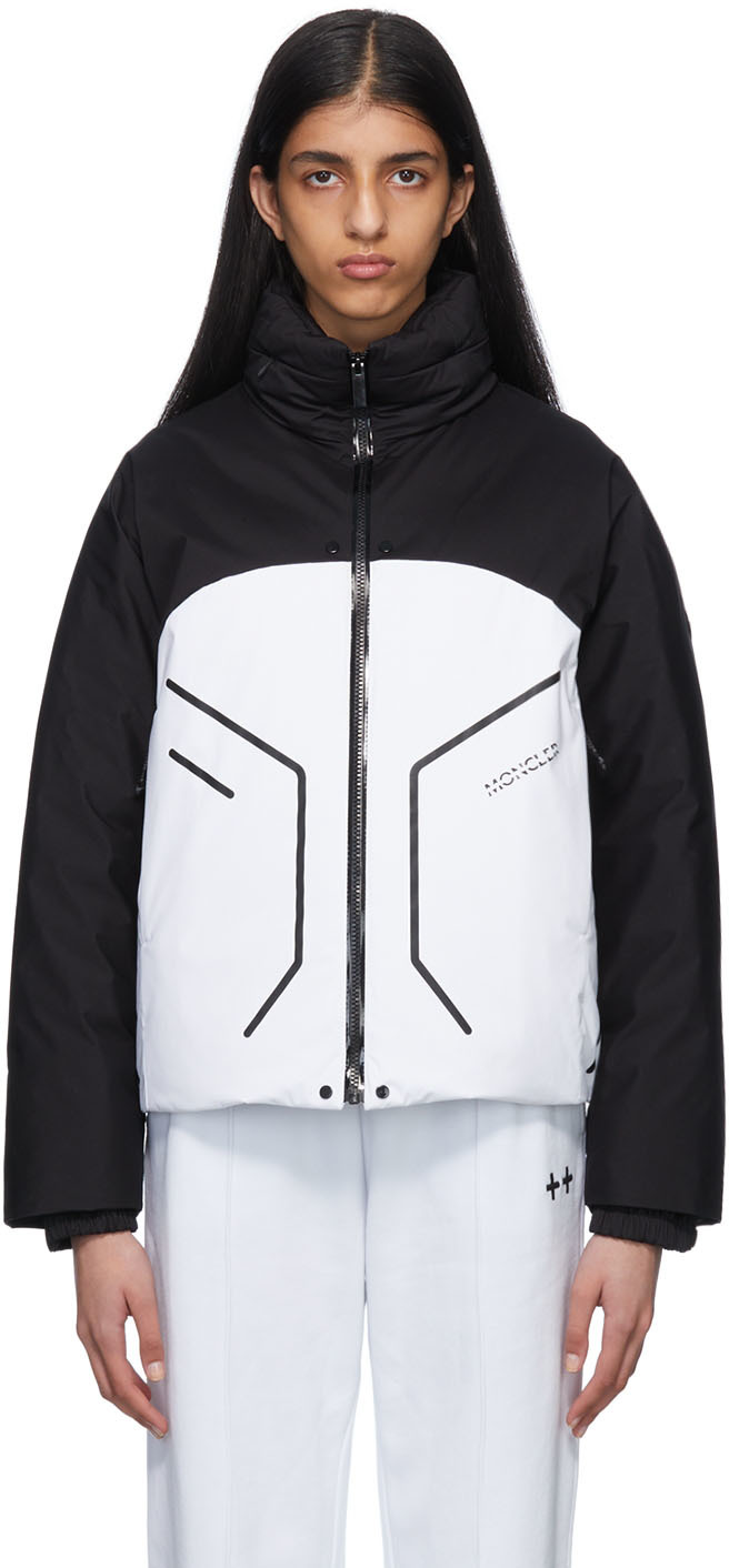 Shop Moncler Black & White Barcena Down Jacket In 032 Multi