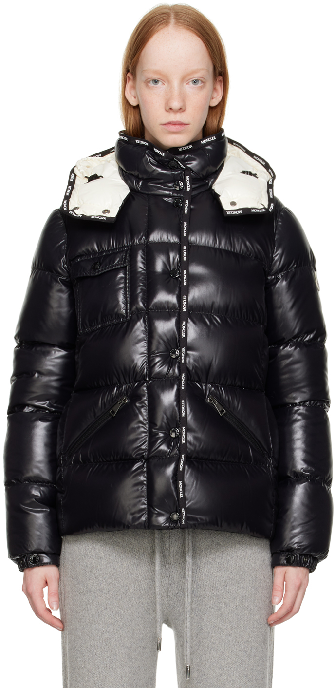 Moncler Black Down Danubelong Coat 