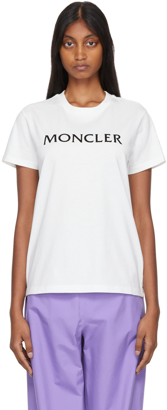 Moncler: ホワイト フロック Tシャツ | SSENSE 日本