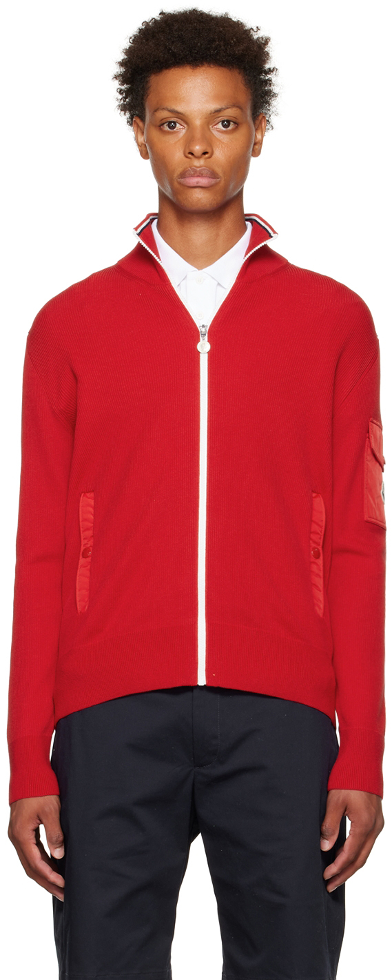 Red sweater cheap zip up