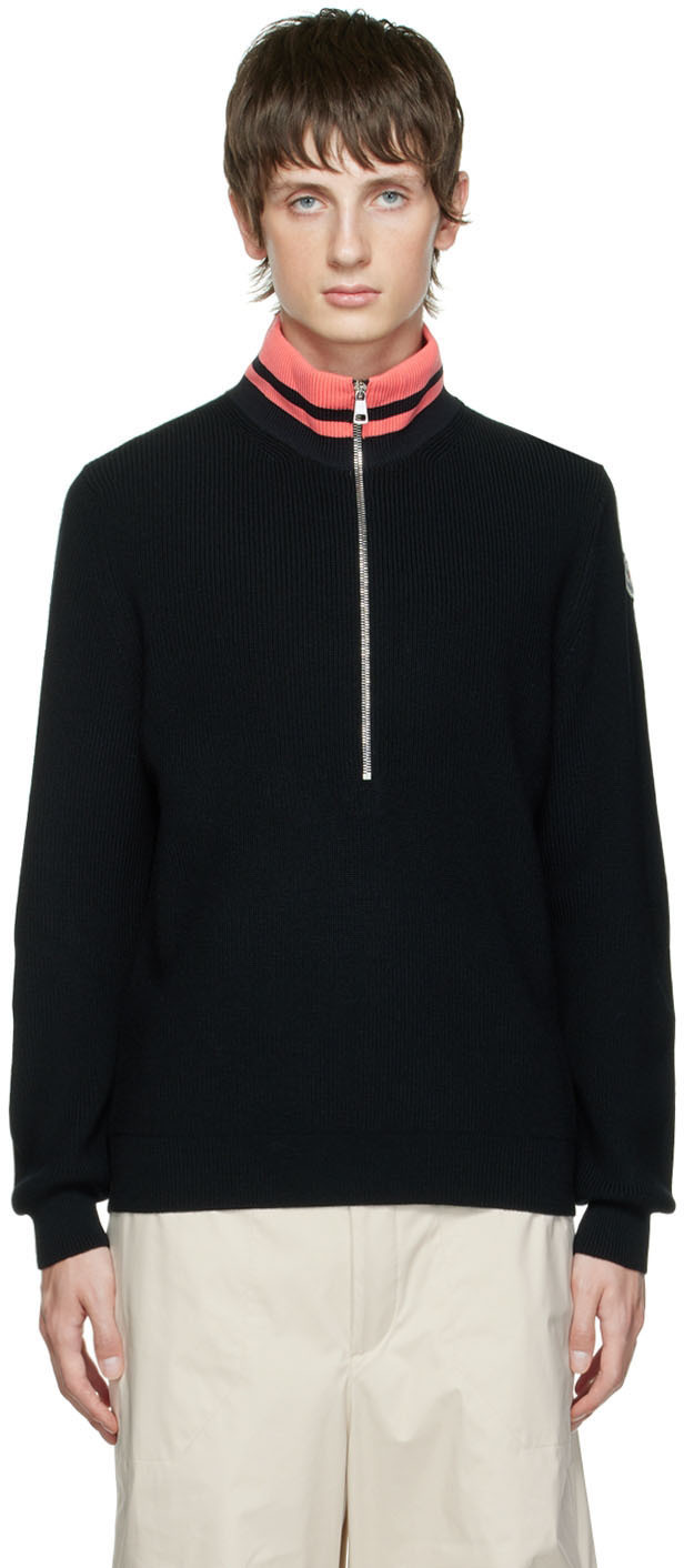 Moncler Black Zip-Up Sweater
