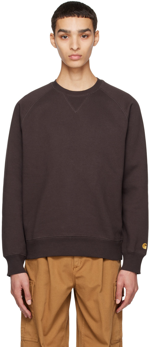 Carhartt Brown Chase Sweatshirt In 11hxx Dark Umber / G