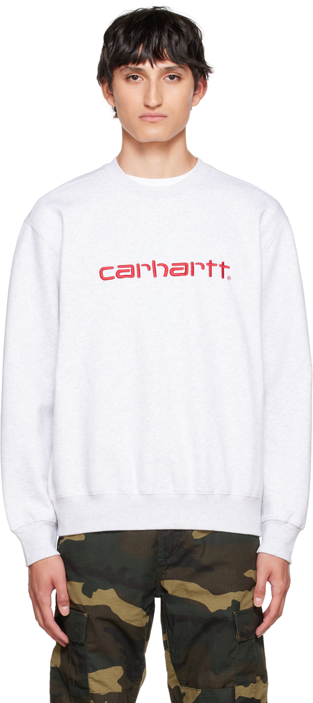 Carhartt Work In Progress Gray Embroidered Sweatshirt