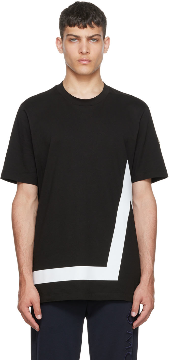 Shop Moncler Black Cotton T-shirt In 999 Black