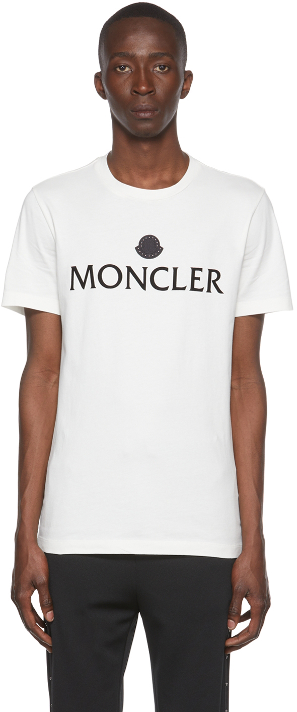 Homme T-shirts T-shirts Moncler T-shirt en coton à logo outline Moncler pour homme en coloris Jaune 