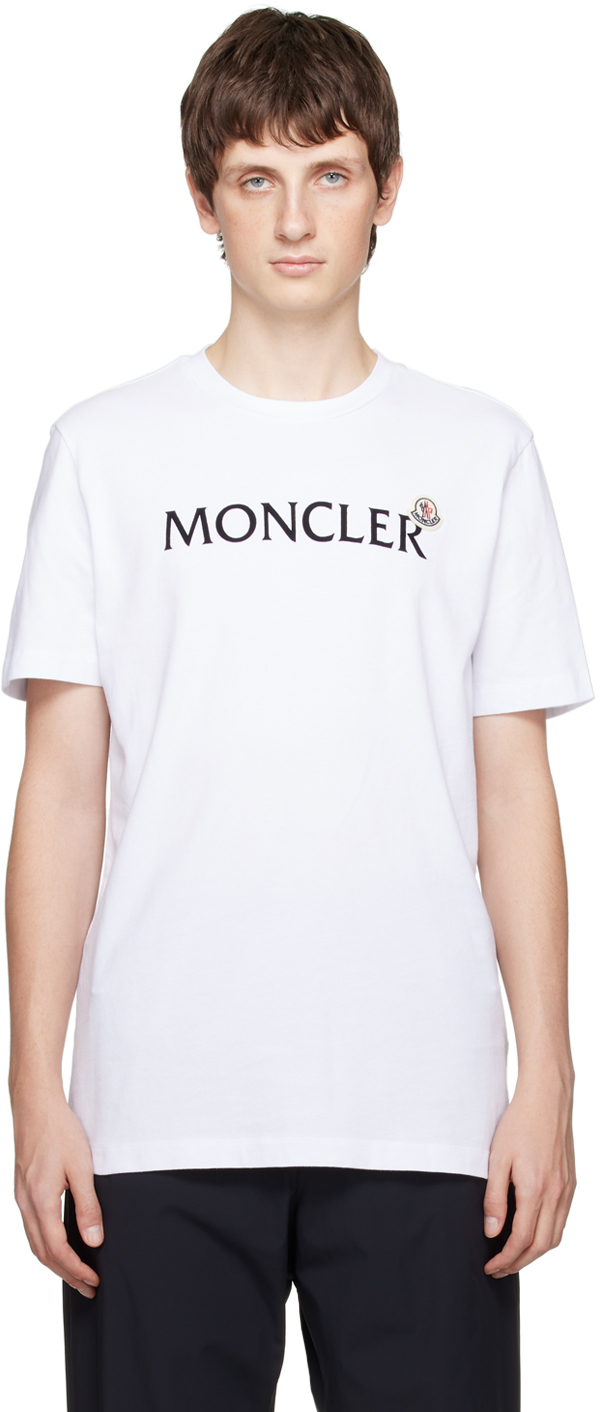 Moncler: ホワイト コットン Tシャツ | SSENSE 日本