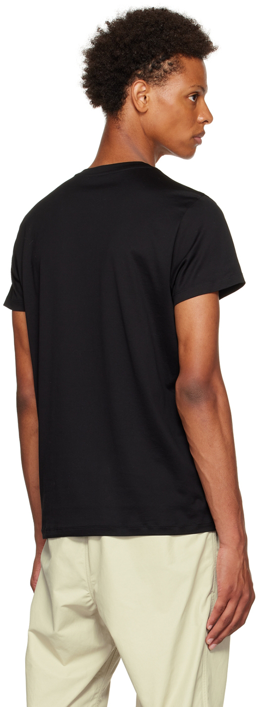 Moncler Double Logo Patch Cotton T-shirt Clothing In 999 Black