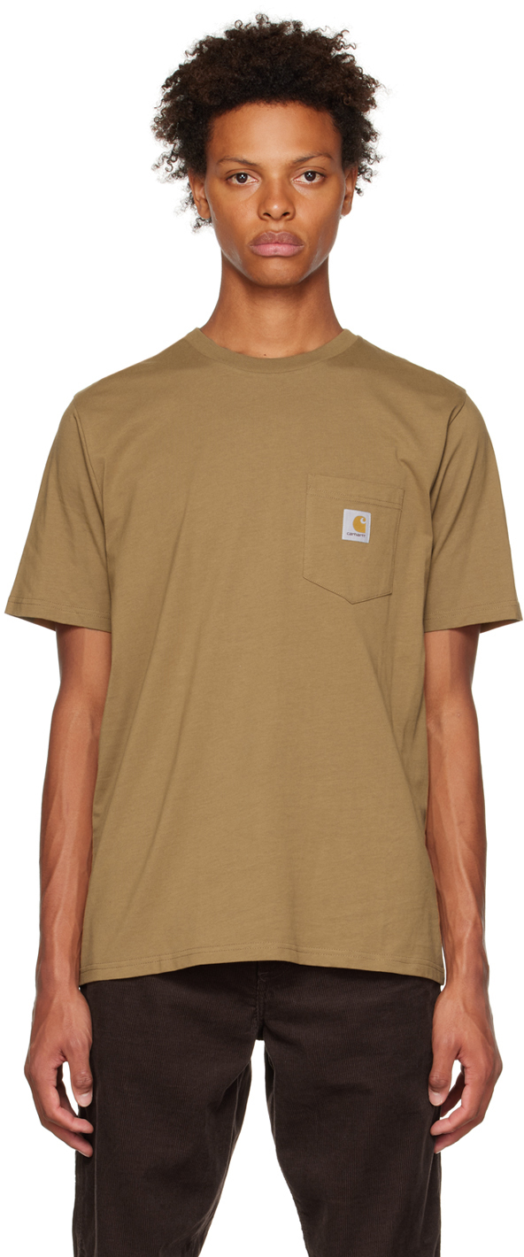Khaki Pocket T-Shirt by Carhartt Work In Progress on Sale