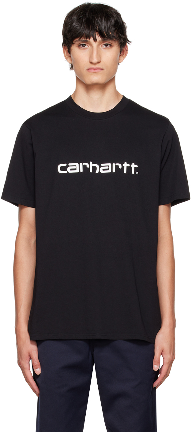 Carhartt Work In Progress: Black Script T-Shirt | SSENSE