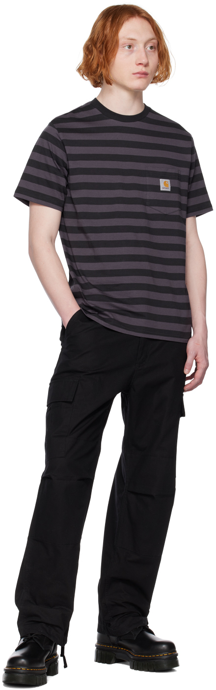 Carhartt Work In Progress パープル ボーダー Merrick Tシャツ