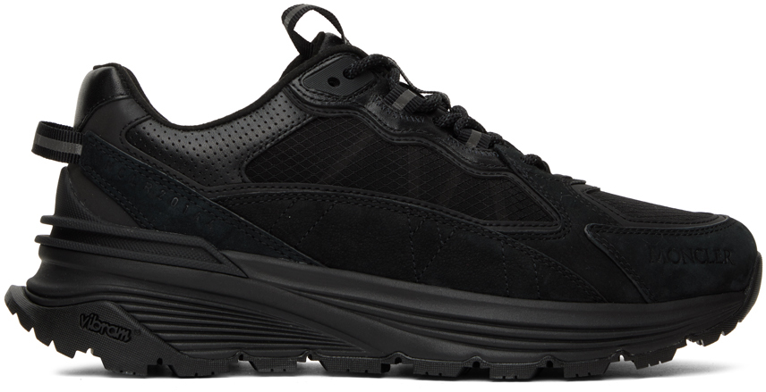 Shop Moncler Black Lite Runner Low Sneakers In 999 Black