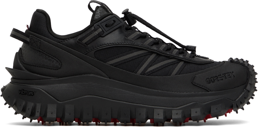 Shop Moncler Black Trailgrip Gtx Low Sneakers In 999 Black