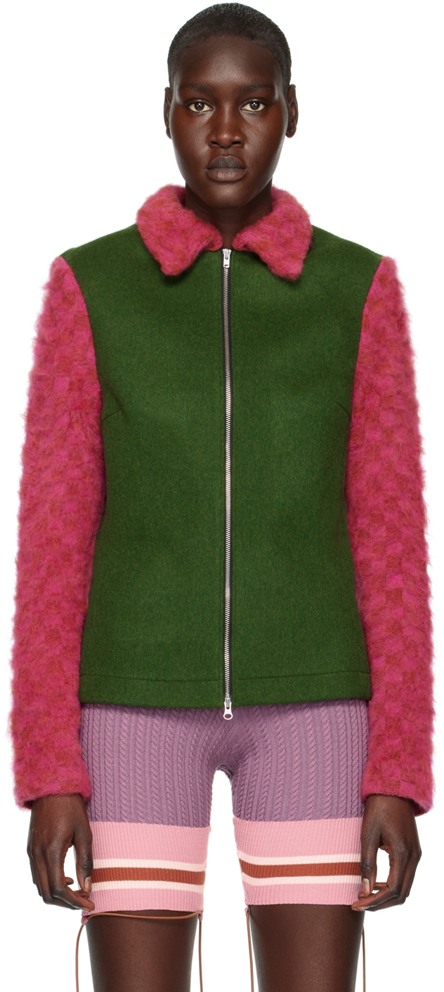 ANDREJ GRONAU SSENSE Exclusive Green & Pink Jacket