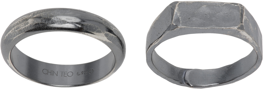 Ssense Uomo Accessori Gioielli Anelli SSENSE Exclusive Silver Matte Curve Bold Ring 