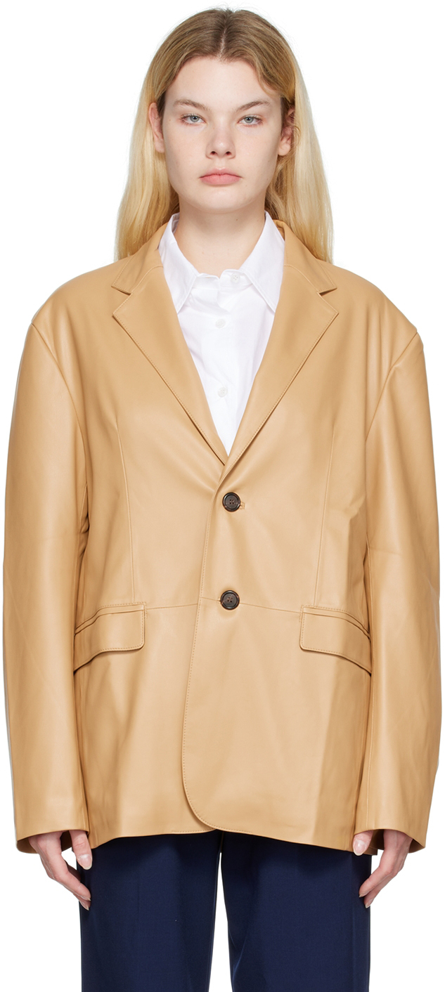 THE FRANKIE SHOP BEIGE OLYMPIA BLAZER