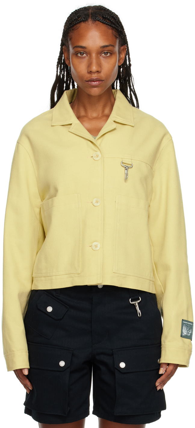 yellow button up jacket