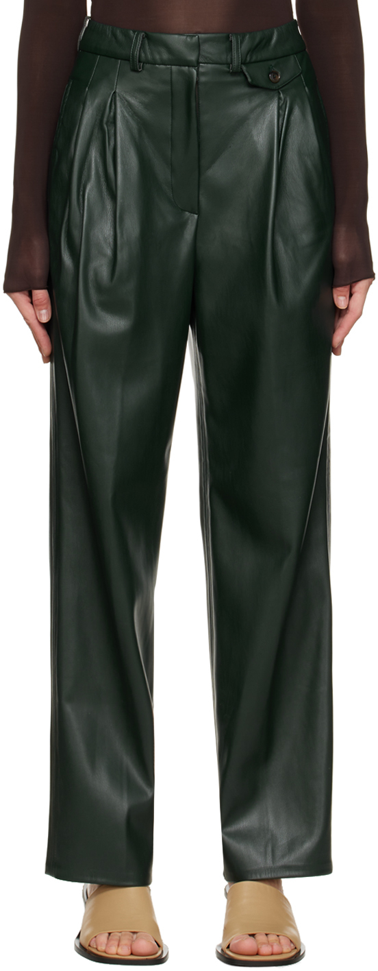 Green Pernille Faux-Leather Pants